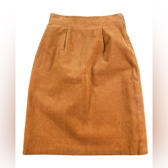 Yves Saint Laurent Dresses & Skirts - YVES SAINT LAURENT Variation VTG 80s 90s Corduroy Pencil Skirt Camel Brown EU 38